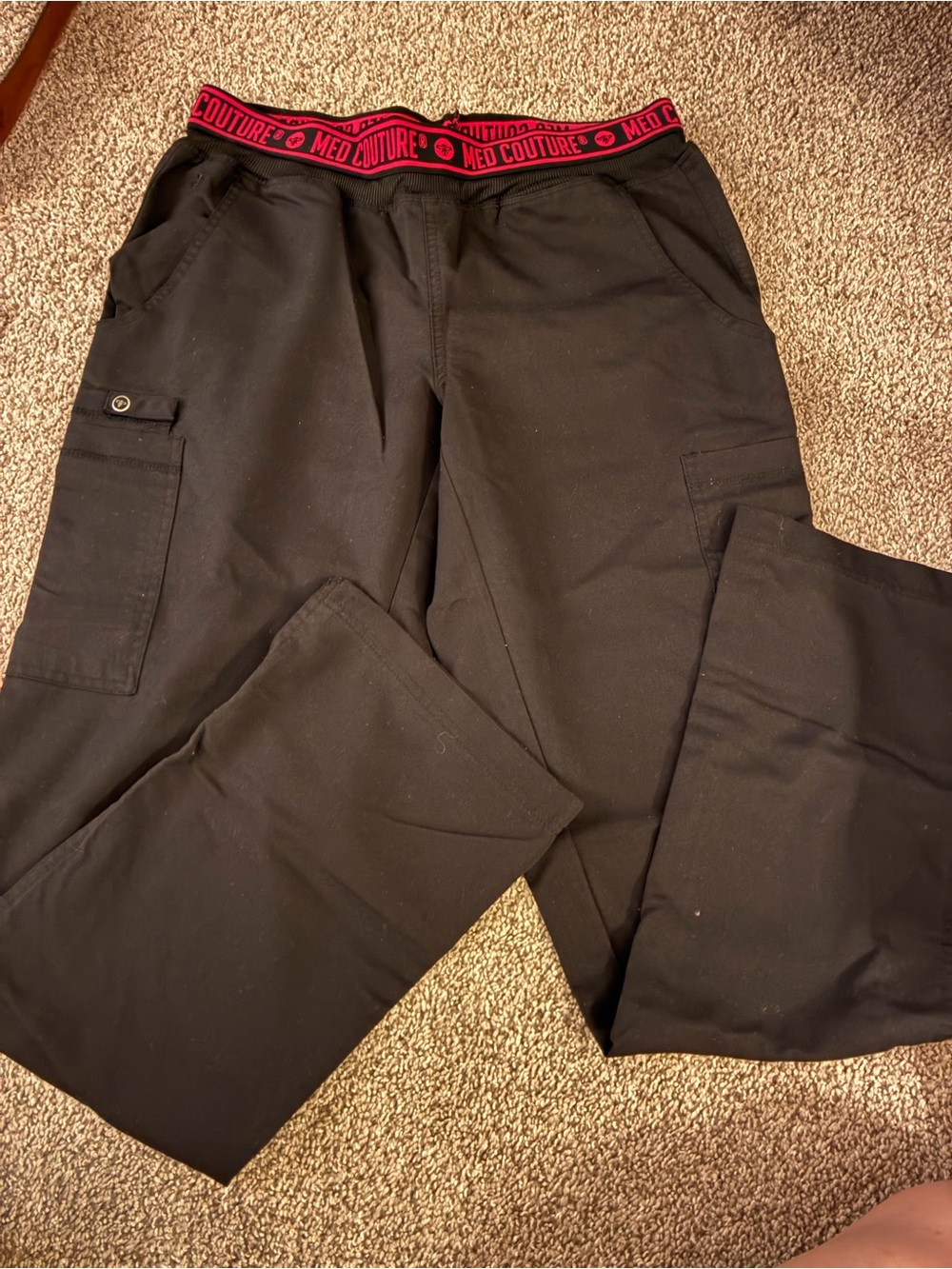 Med Couture Black Cargo Scrub Pants